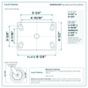 38AN10228S top plate bolt pattern drawing, 4-1/2 x 6-1/4 in plate, slotted bolt holes