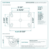 38PF06228SFBK top plate bolt pattern drawing, 4-1/2 x 6-1/4 in plate, slotted bolt holes