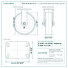 60-R-1030-DS-04 10 x 3 in red ductile steel rigid caster reference drawing, side, front and top plate views with dimensions