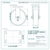 60-R-1030-SS-04 10 x 3 in semi-steel rigid caster reference drawing, side, front and top plate views with dimensions