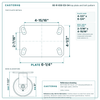 60-R-630-EX-04 top plate bolt pattern drawing, 4-1/2 x 6-1/4 in plate, round bolt holes