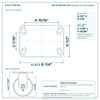 60-R-630-PH-04 top plate bolt pattern drawing, 4-1/2 x 6-1/4 in plate, round bolt holes