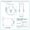 60-R-830-MX-04 8 x 3 in blue polyurethane on nylon rigid caster reference drawing, side, front and top plate views with dimensions