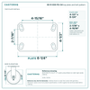 60-R-830-PU-04 top plate bolt pattern drawing, 4-1/2 x 6-1/4 in plate, round bolt holes