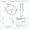 60-S-1230-PH-04 12 x 3 in phenolic swivel caster reference drawing, side, front and top plate views with dimensions