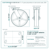 60-S-1230-PU-04 12 x 3 in green polyurethane on steel swivel caster reference drawing, side, front and top plate views with dimensions