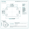 60-S-830-EX-04 top plate bolt pattern drawing, 4-1/2 x 6-1/4 in plate, slotted bolt holes