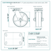 60-S-830-PU-04 8 x 3 in green polyurethane on steel swivel caster reference drawing, side, front and top plate views with dimensions