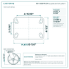 60-S-830-PU-04 top plate bolt pattern drawing, 4-1/2 x 6-1/4 in plate, round bolt holes
