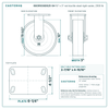 60CR1030DS25-04 10 x 3 in red ductile steel rigid caster reference drawing, side, front and top plate views with dimensions