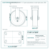 60CR1030PU25-04 10 x 3 in green polyurethane on steel rigid caster reference drawing, side, front and top plate views with dimensions