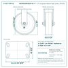 60CR1030PUR25-04 10 x 3 in red polyurethane rigid caster reference drawing, side, front and top plate views with dimensions