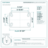 60CR1030PUR25-04 top plate bolt pattern drawing, 4-1/2 x 6-1/4 in plate, slotted bolt holes