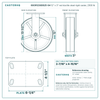60CR1230DS25-04 12 x 3 in red ductile steel rigid caster reference drawing, side, front and top plate views with dimensions