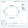 60CR1230DS25-04 top plate bolt pattern drawing, 4-1/2 x 6-1/4 in plate, round bolt holes