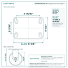 60CR630PU25-04 top plate bolt pattern drawing, 4-1/2 x 6-1/4 in plate, round bolt holes