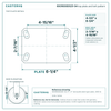 60CR830DS25-04 top plate bolt pattern drawing, 4-1/2 x 6-1/4 in plate, round bolt holes