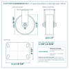 60CR830PU25-04 8 x 3 in green polyurethane on steel rigid caster reference drawing, side, front and top plate views with dimensions