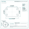 60CS1030DS25-04 top plate bolt pattern drawing, 4-1/2 x 6-1/4 in plate, round bolt holes