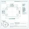 60CS1030PU25-04 top plate bolt pattern drawing, 4-1/2 x 6-1/4 in plate, slotted bolt holes