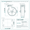 60CS830PU25-04 8 x 3 in green polyurethane on steel swivel caster reference drawing, side, front and top plate views with dimensions