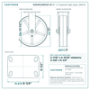 620CR1230PH25-04 12 x 3 in phenolic rigid caster reference drawing, side, front and top plate views with dimensions