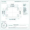 620CR1230PH25-04 top plate bolt pattern drawing, 4-1/2 x 6-1/4 in plate, slotted bolt holes