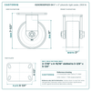 620CR630PH25-04 6 x 3 in phenolic rigid caster reference drawing, side, front and top plate views with dimensions