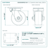 620CS630PH25-04 6 x 3 in phenolic swivel caster reference drawing, side, front and top plate views with dimensions