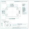 620CS630PH25-04 top plate bolt pattern drawing, 4-1/2 x 6-1/4 in plate, slotted bolt holes