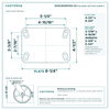 620CS830PH25-04 top plate bolt pattern drawing, 4-1/2 x 6-1/4 in plate, slotted bolt holes