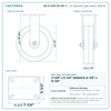 12" x 3" phenolic rigid caster reference drawing, side, front and top plate views with dimensions