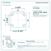 Top plate bolt pattern drawing, 4 x 4-1/2 in plate, slotted bolt holes