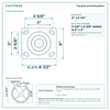 Top plate bolt pattern drawing, 4 x 4-1/2 in plate, slotted bolt holes