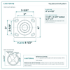 Top plate bolt pattern drawing, 4 x 4-1/2 in plate, slotted bolt holes