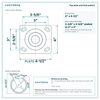 Top plate bolt pattern drawing, 4 x 4-1/2 in plate, slotted bolt holes