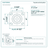 Top plate bolt pattern drawing, 4 x 4-1/2 in plate, slotted bolt holes