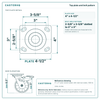 Top plate bolt pattern drawing, 4 x 4-1/2 in plate, slotted bolt holes
