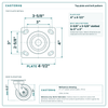Top plate bolt pattern drawing, 4 x 4-1/2 in plate, slotted bolt holes