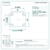 Top plate bolt pattern drawing, 4 x 4-1/2 in plate, slotted bolt holes
