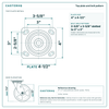 Top plate bolt pattern drawing, 4 x 4-1/2 in plate, slotted bolt holes