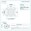 Top plate bolt pattern drawing, 4 x 4-1/2 in plate, slotted bolt holes