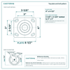 Top plate bolt pattern drawing, 4 x 4-1/2 in plate, slotted bolt holes