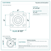 Top plate bolt pattern drawing, 4 x 4-1/2 in plate