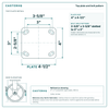 Top plate bolt pattern drawing, 4 x 4-1/2 in plate, slotted bolt holes