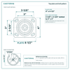 Top plate bolt pattern drawing, 4 x 4-1/2 in plate, slotted bolt holes