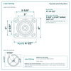 Top plate bolt pattern drawing, 4 x 4-1/2 in plate, slotted bolt holes