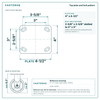 Top plate bolt pattern drawing, 4 x 4-1/2 in plate, slotted bolt holes