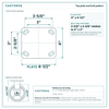 Top plate bolt pattern drawing, 4 x 4-1/2 in plate, slotted bolt holes