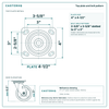 Top plate bolt pattern drawing, 4 x 4-1/2 in plate, slotted bolt holes